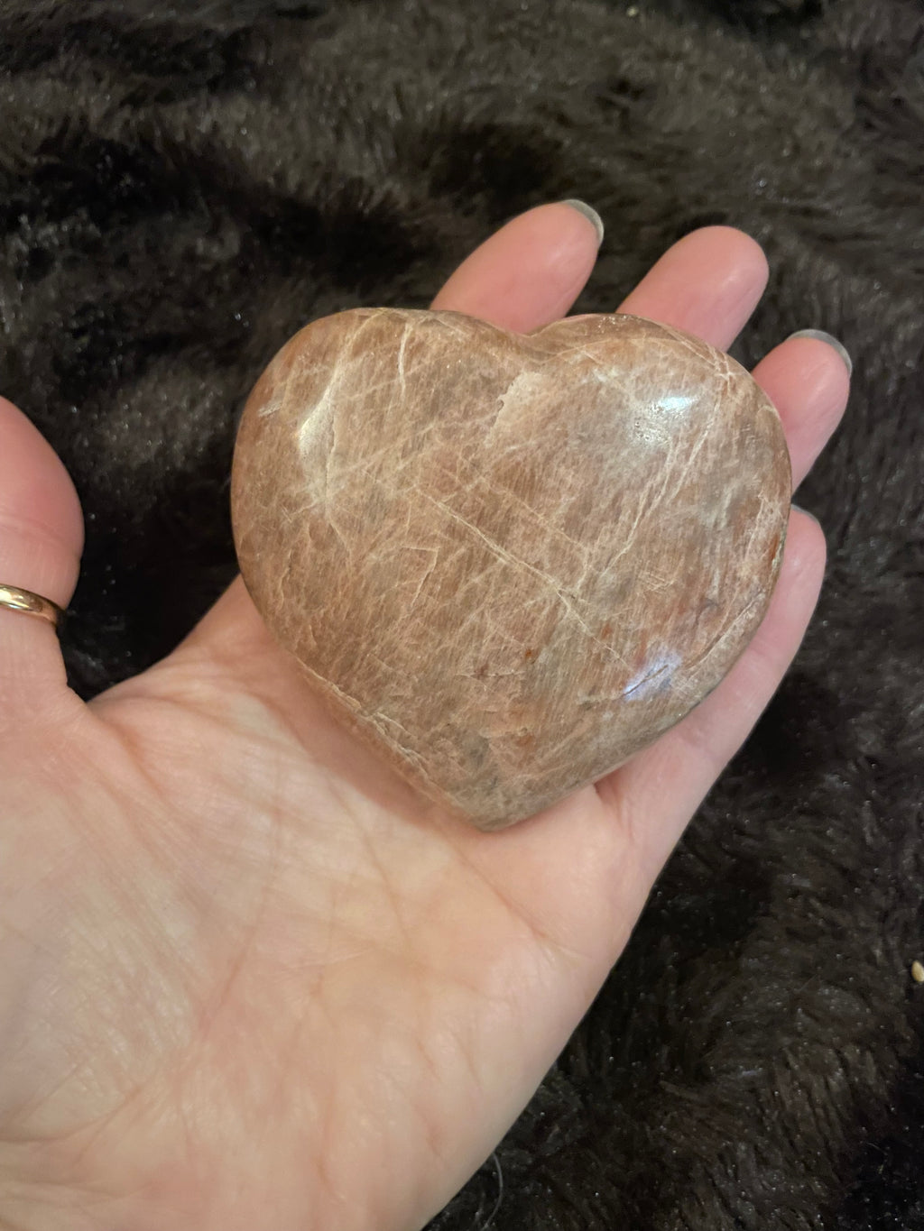 Moonstone Peach Heart